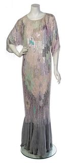 * A Louis Feraud Multicolor Bead and Sequin Gown, No size.