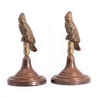 Pair of bronze birds.