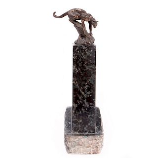 Cast bronze cougar.