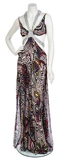 * A Missoni Multicolor Print Silk Chiffon Gown, No size.