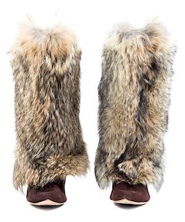 * A Pair of Oscar de la Renta Brown Suede and Fur Boots, Boots size 40 1/2.