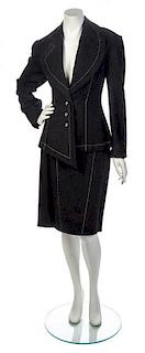 * A Patrick Kelly Black Wool Suit, Size 10.