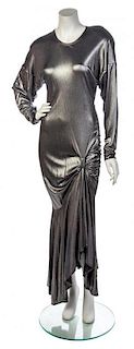 * A Patrick Kelly Silver Evening Gown, Size 42.