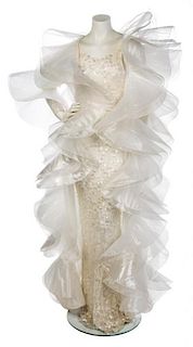 * A Cream Gown and Sculptural Coat, No size.