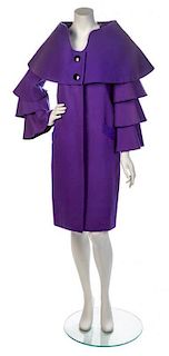 * A Pierre Cardin Purple Wool Coat, No size.