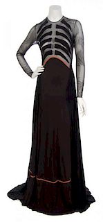 * A Chado Ralph Rucci Black Cutout Sheer Panel Runway Gown, No size.