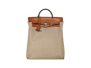 Hermès - Natural canvas Herbag backpack