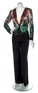 * A Stephen Burrows Beaded Pant Suit, No size.