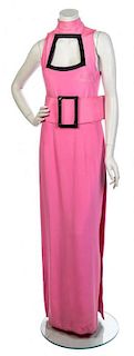 * A Ted Lapidus Pink Evening Gown, No size.