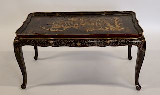 Antique Chinoiserie Decorated Tray Top Table.