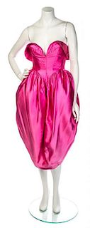 * A Thierry Mugler Pink Strapless Cocktail Dress, Size 40.