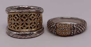 JEWELRY. 18kt Gold, Sterling, and Diamond Rings.