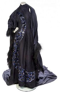 * A Tomasz Starzewski Black Strapless Evening Gown, Size 8.