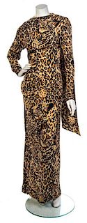 * An Yves Saint Laurent Cheetah Dress, Size 40.