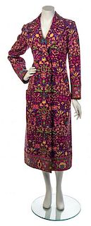 * An Yves Saint Laurent Multicolor Floral Topcoat, No size.