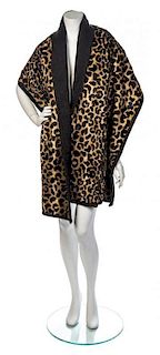 * A Cheetah Print Fur and Cashmere Wrap, No size.