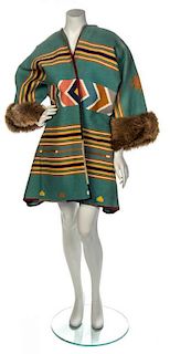 * A Multicolor Woven Textile Coat, No size.