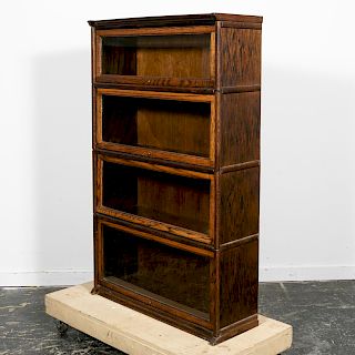 E. 20th Century Oak Barrister Bookcase, Four-Tier