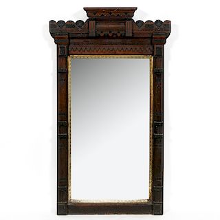 19th C. American Eastlake Part Ebonized  Mirror