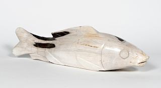 Carved & Polished Petrified Wood Sculpture - Fish