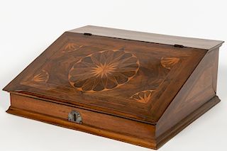 19th C.  Large Mahogany Inlaid Book Stand