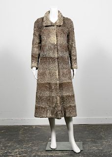 Vintage Ladies Silver Persian Curly Lamb Wool Coat