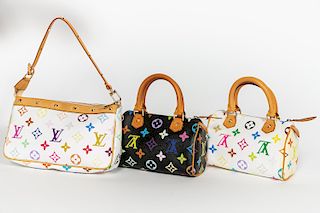 3 Louis Vuitton Multi Color Monogram Mini-Bags