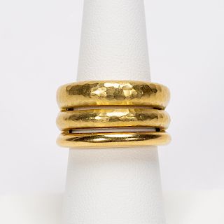 H. Stern Triple Band 18k Yellow Gold Ring