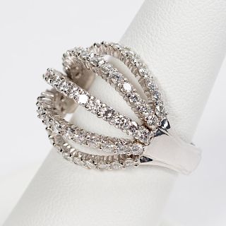 Astary, 18k White Gold & Diamond Spoke Dome Ring