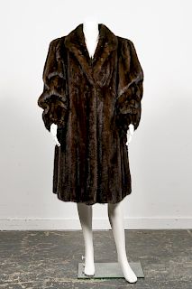 Weiss Goldring Long Brown Mink Fur Coat