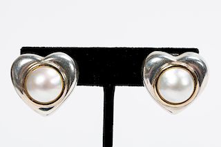 Tiffany & Co. Sterling, 18k & Mabe Pearl Earrings