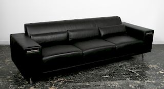 Brueton "American" 3 Seat Leather Upholstered Sofa