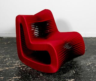 Phillips Collection Red Seatbelt Rocking Chair