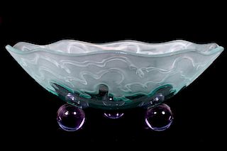 Salvatore Polizzi, "Wave Bowl" Glass Centerpiece