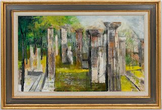 William Thon "Spring Ruins" Landscape Painting