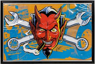 Coop, "Sexy Wrench Devil" Signed 2002 Lithograph