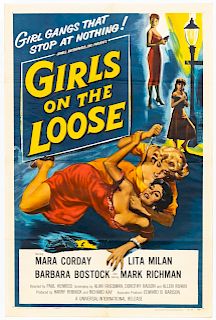"Girls On The Loose" 1958 Original Movie Poster