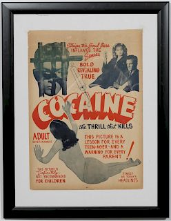 "Cocaine: The Thrill That Kills" 1948 Window Card