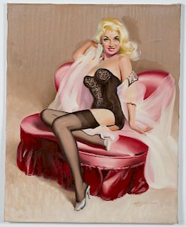 Donald Rusty Rust "Julie" Pinup Oil Painting