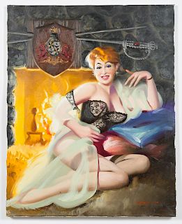 Donald Rusty Rust  "Knight" Pinup Oil Painting