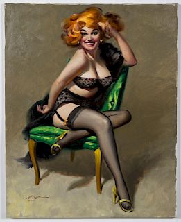 Donald Rusty Rust "Autumn" Pinup Oil Painting
