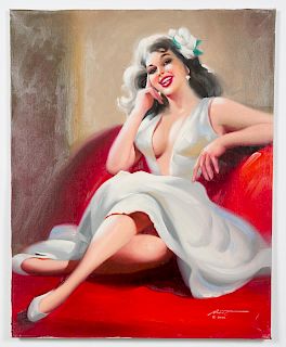 Donald Rusty Rust "Shana" Oil On Canvas Pinup