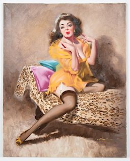 Donald Rusty Rust "Sonya" Oil On Canvas Pinup