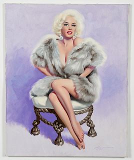 Donald Rusty Rust "Cold Shoot" Oil On Canvas Pinup