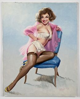 Donald Rusty Rust "Nikkie" Oil On Canvas Pinup