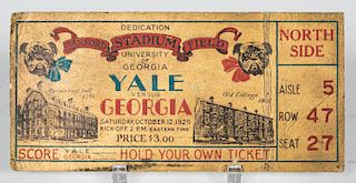 UGA Sanford Stadium Opening Game Original Ticket