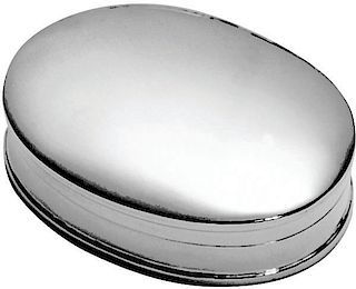 Sterling Silver Oval Pill Keepsake Box