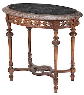 Louis Philippe Style Marble Top Center Table
