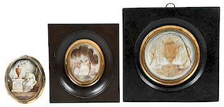 Three Framed Memento Mori Miniatures