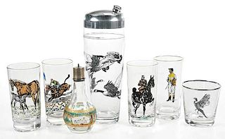 Glassware with Equestrian and Hunting Scenes